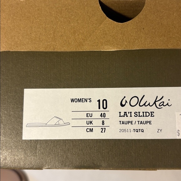 OluKai Women's Taupe La’i Slide Sandals with Buckle, new in box, size 10 - Picture 4 of 7